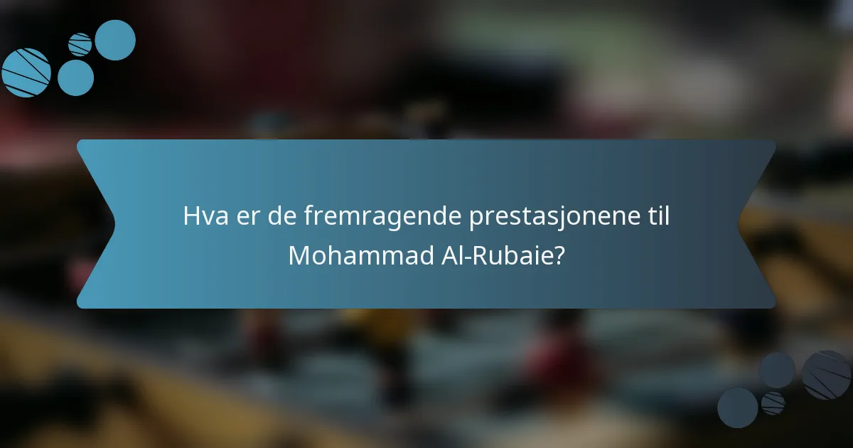Hva er de fremragende prestasjonene til Mohammad Al-Rubaie?