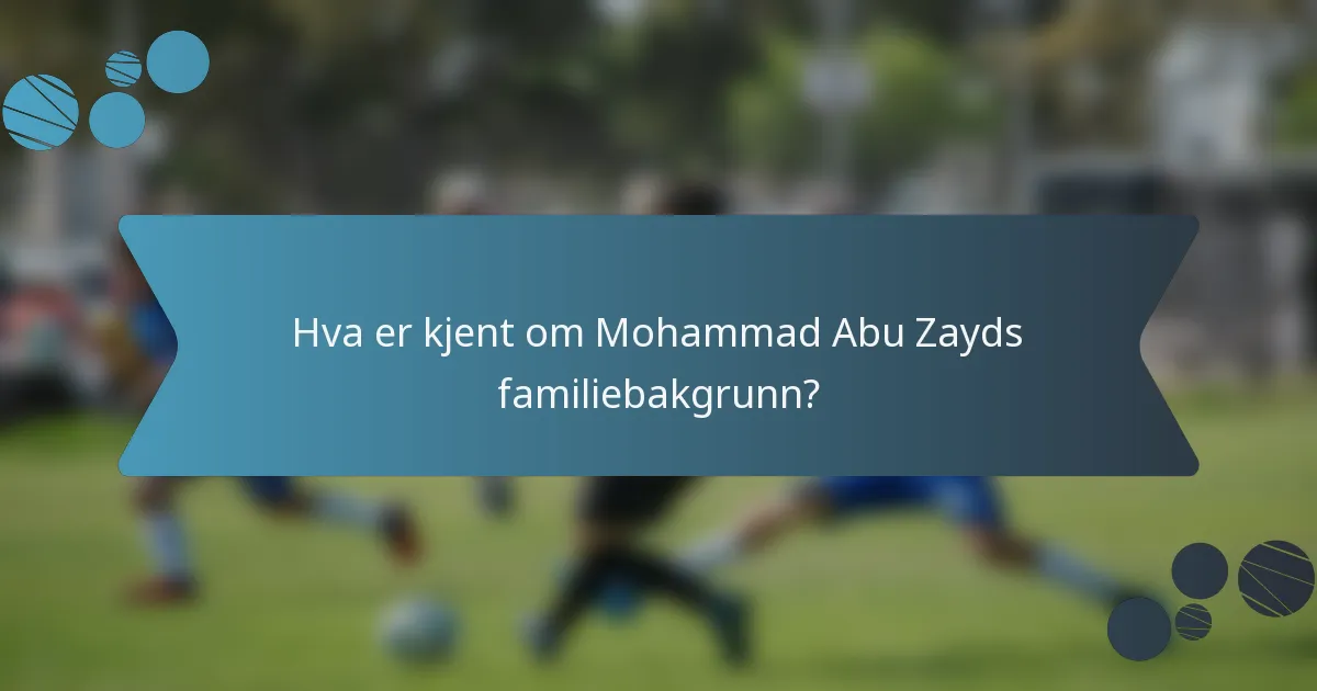 Hva er kjent om Mohammad Abu Zayds familiebakgrunn?