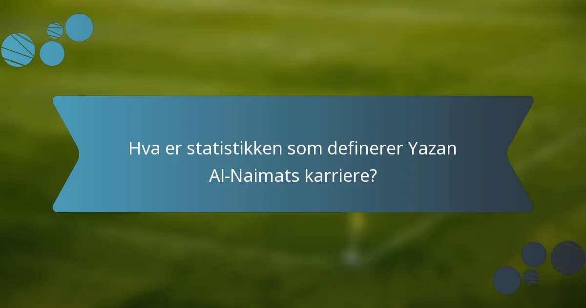 Hva er statistikken som definerer Yazan Al-Naimats karriere?