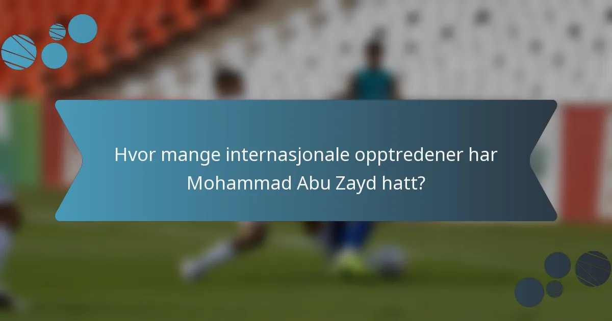 Hvor mange internasjonale opptredener har Mohammad Abu Zayd hatt?