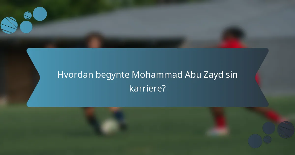 Hvordan begynte Mohammad Abu Zayd sin karriere?