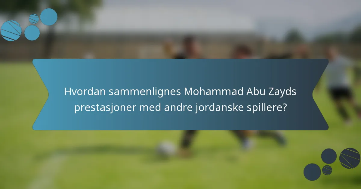 Hvordan sammenlignes Mohammad Abu Zayds prestasjoner med andre jordanske spillere?