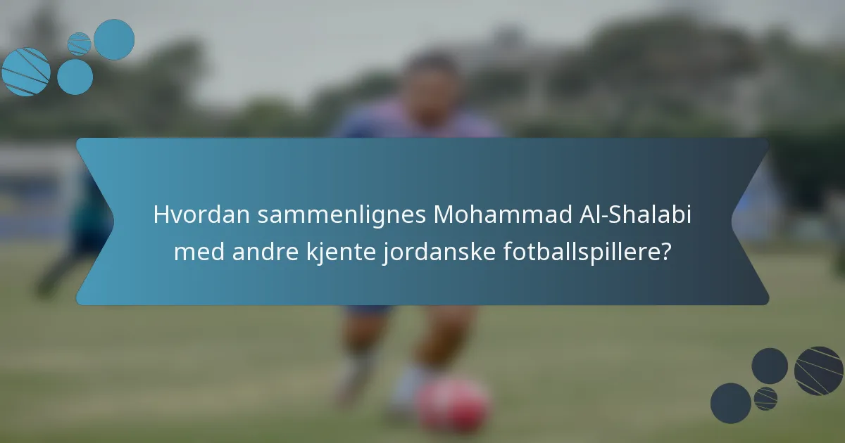 Hvordan sammenlignes Mohammad Al-Shalabi med andre kjente jordanske fotballspillere?